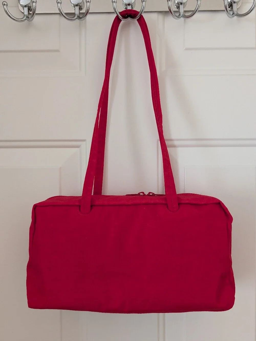 BAGGU Nylon Bowler Shoulder Bag Red Candy Apple Brand New Regular - Picture 4 of 7